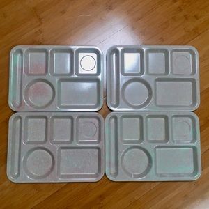 Vintage Speckled Cafeteria Trays Lot of 4